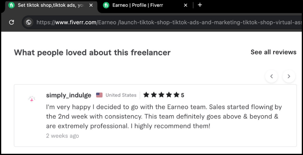 Client review from simply_indulge · United States
