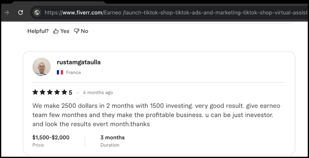 Client review from rustamgataulla · France